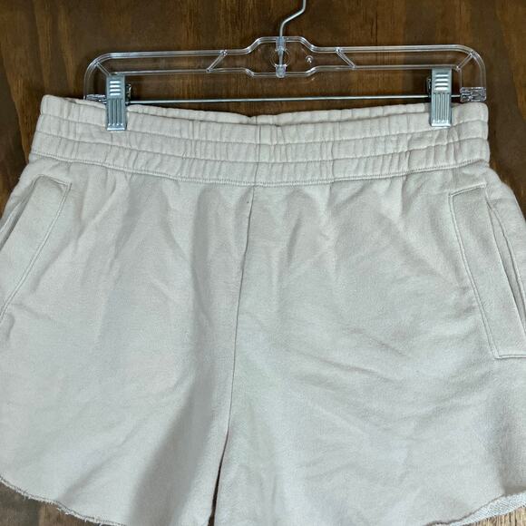 Aerie Womens Shorts Tan Pull On Cut Off Fleece Pockets Comfort Medium - Picture 2 of 10